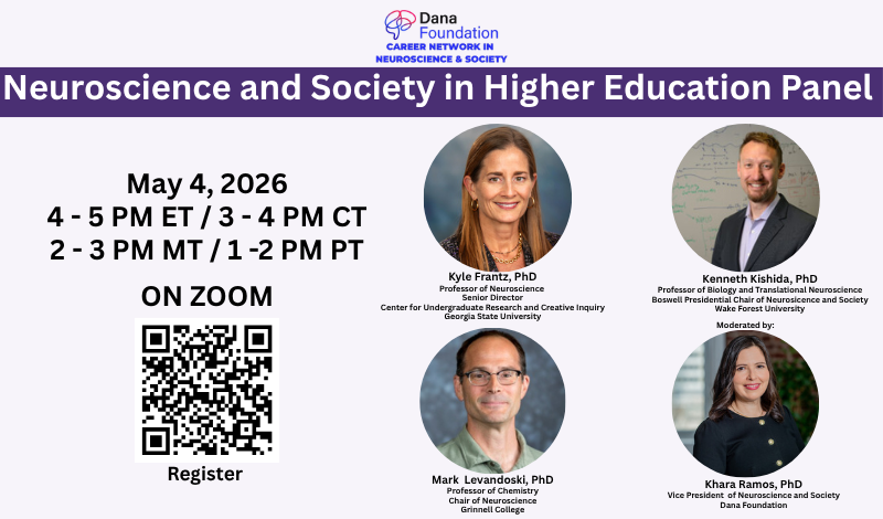 Neuroscience and Society in Higher Education Panel. May 4, 2026