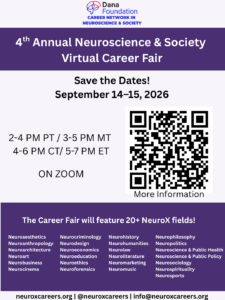 4th Annual Neuroscience & Society Virtual Career Fair. September 14-15, 2026. Save the date.
