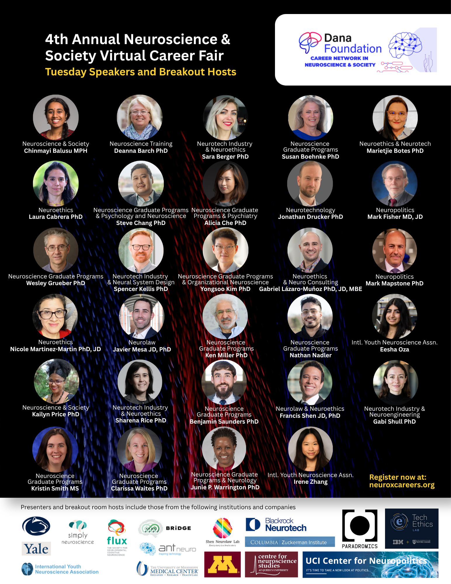 Career fair speakers and breakout hosts